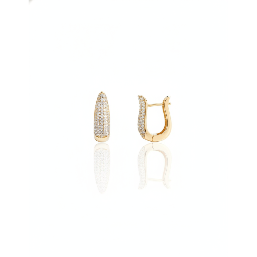 Brinco argola Click gota ponta zircônias Brinco argola Click gota ponta zircônias